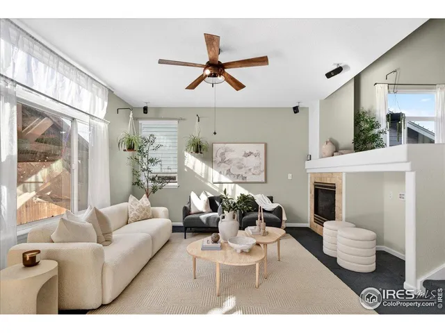 a living room with furniture