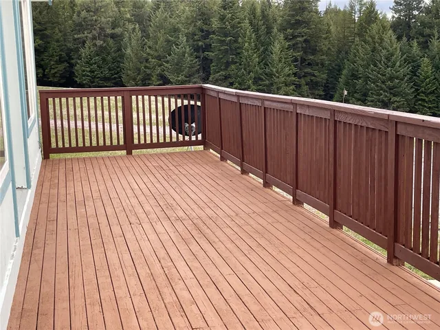 a view of wooden deck