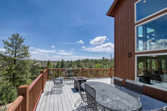 755 South Zion Ridge Drive Orderville, UT 84758 - Photo 22 of 84 Wooden terrace with outdoor dining area