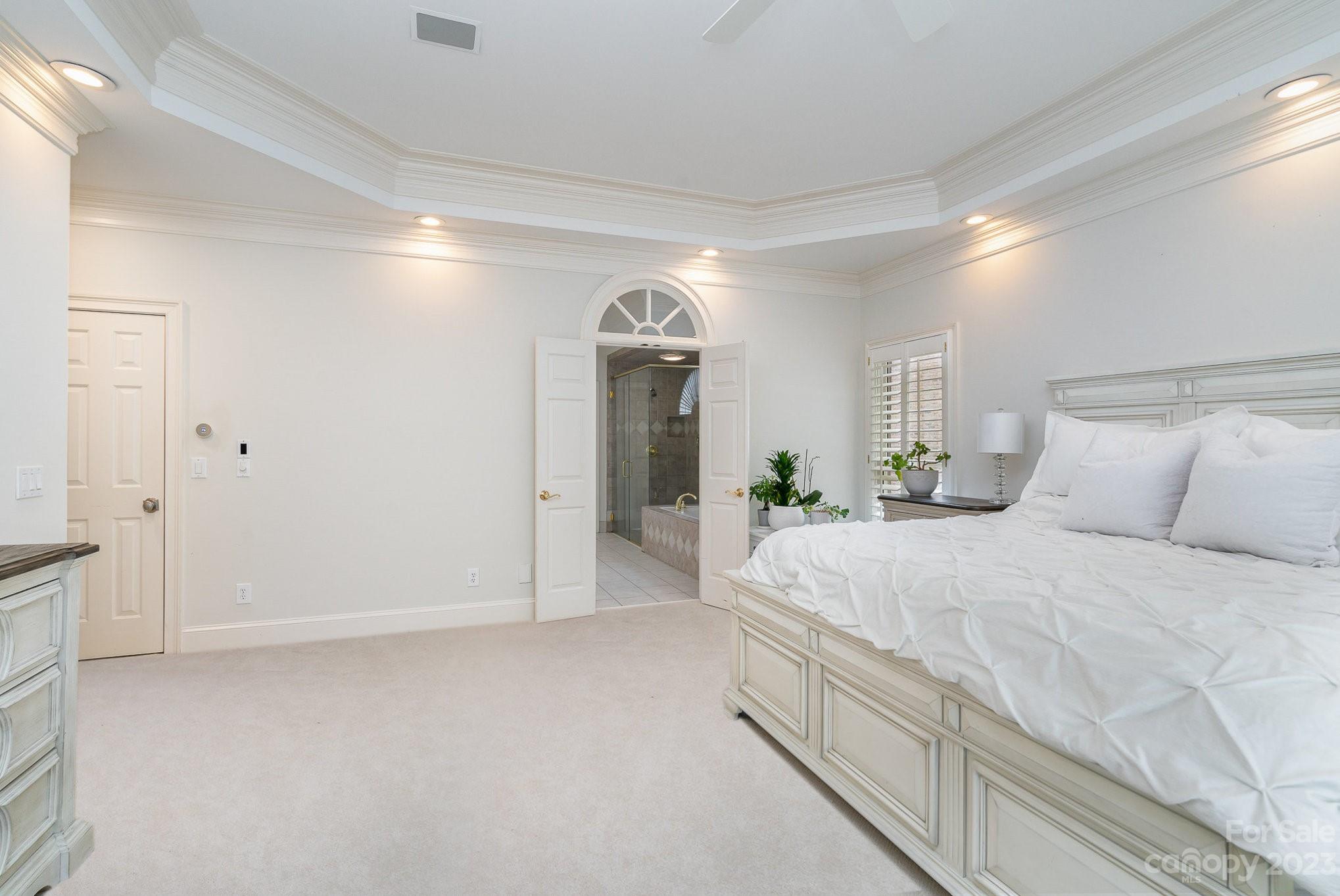 6535 Seton House Lane Charlotte, NC 28277 - Photo 19 of 48 a spacious bedroom with a bed and a cabinets