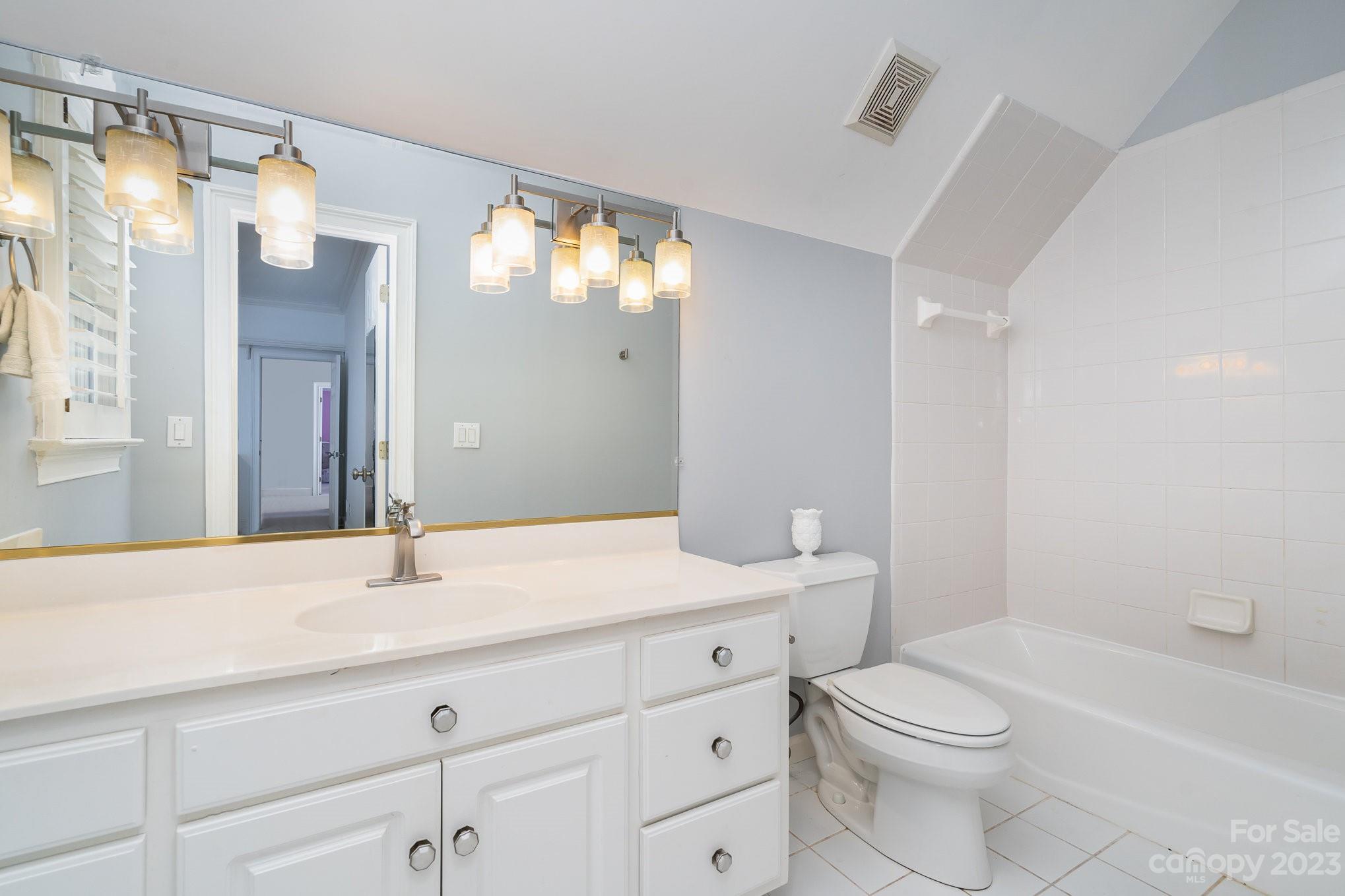 6535 Seton House Lane Charlotte, NC 28277 - Photo 24 of 48 a bathroom with a sink a toilet and a large mirror