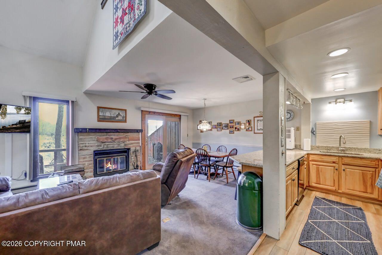 81 Ruffed Grouse Court Lake Harmony, PA 18624 - Photo 10 of 45 Livingroom/Diningroom/Kitchen