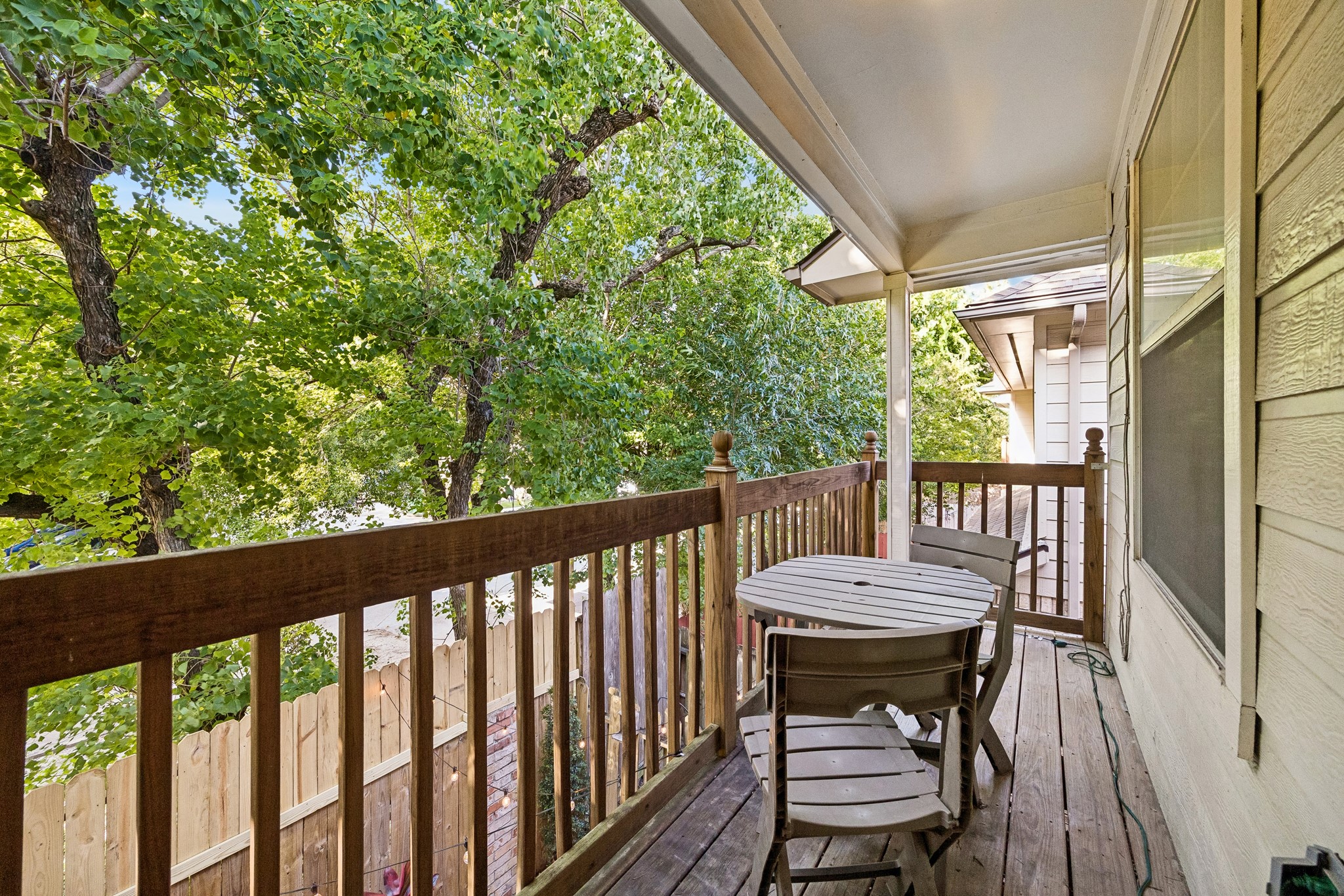 7618 North Linpar Court Houston, TX 77040 - Photo 25 of 34 Your own balcony off the Primary Bedroom overlooking your own private courtyard! It's almost like being in a tree house!