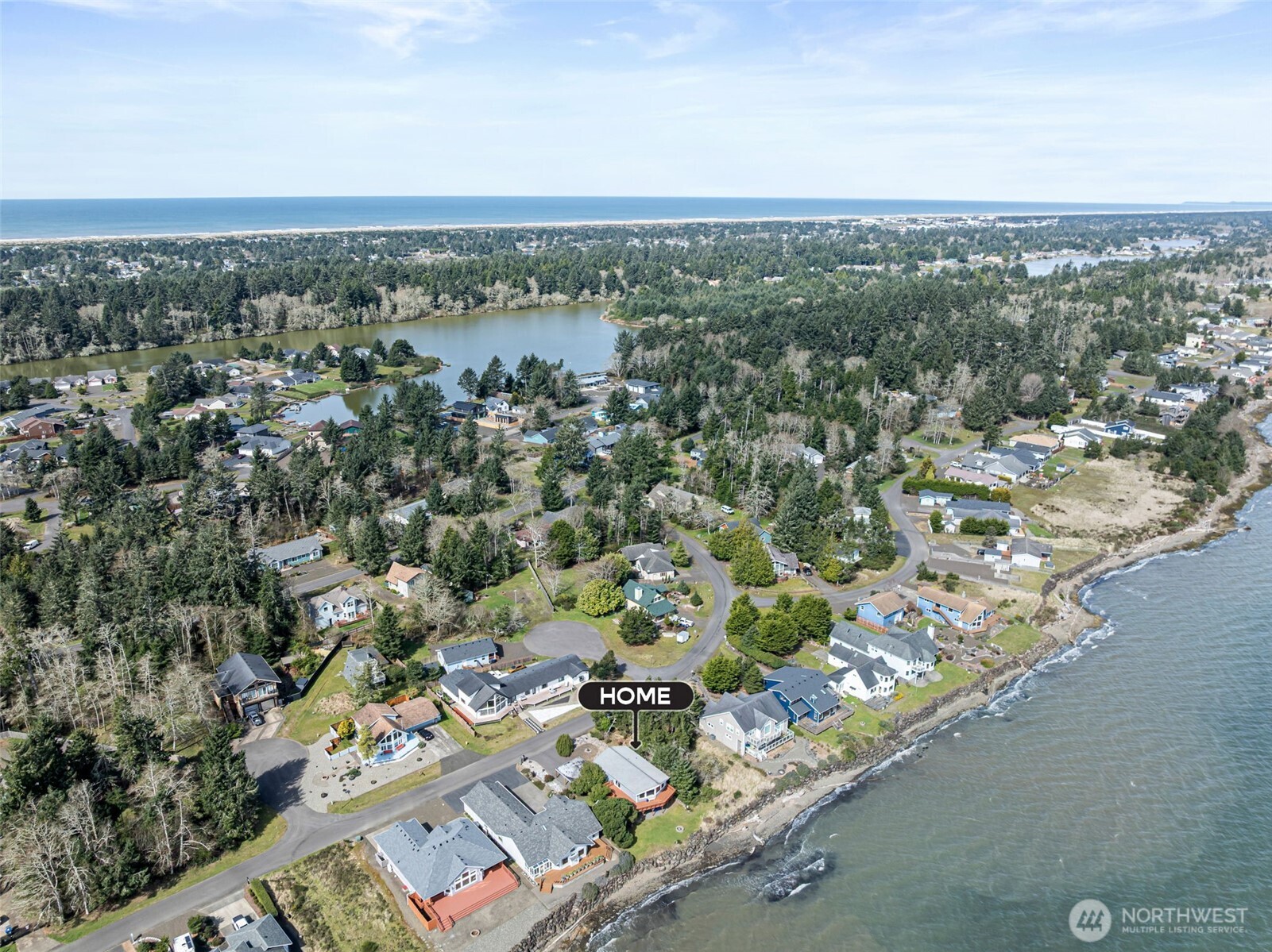 326 Harbor View Loop Southeast Ocean Shores, WA 98569 - Photo 33 of 38 an aerial view of a residential houses with city view