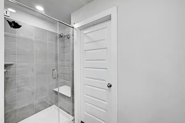 a bathroom with a shower