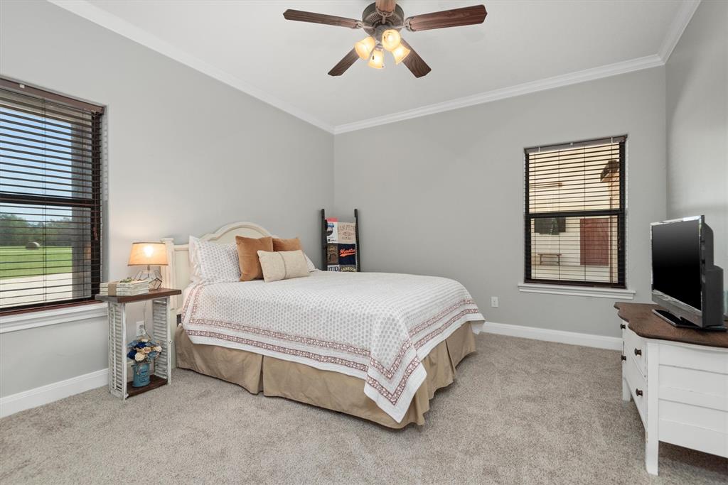 3759 Cr 126 Road Bedias, TX 77831 - Photo 16 of 38 a bedroom with a bed and a flat tv screen on the dresser