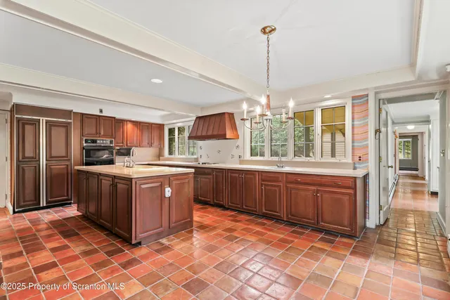 a kitchen with a cabinets and a stove