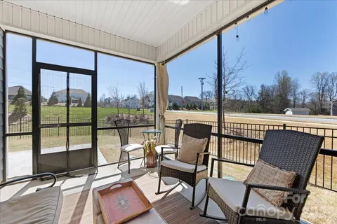 a building outdoor space with patio furniture
