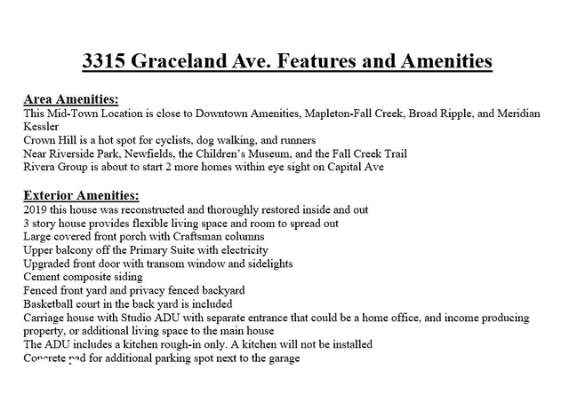 $415,000 | 3315 Graceland Avenue, Indianapolis, IN 46208