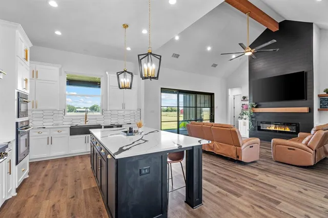 a view of a lake with a mountain