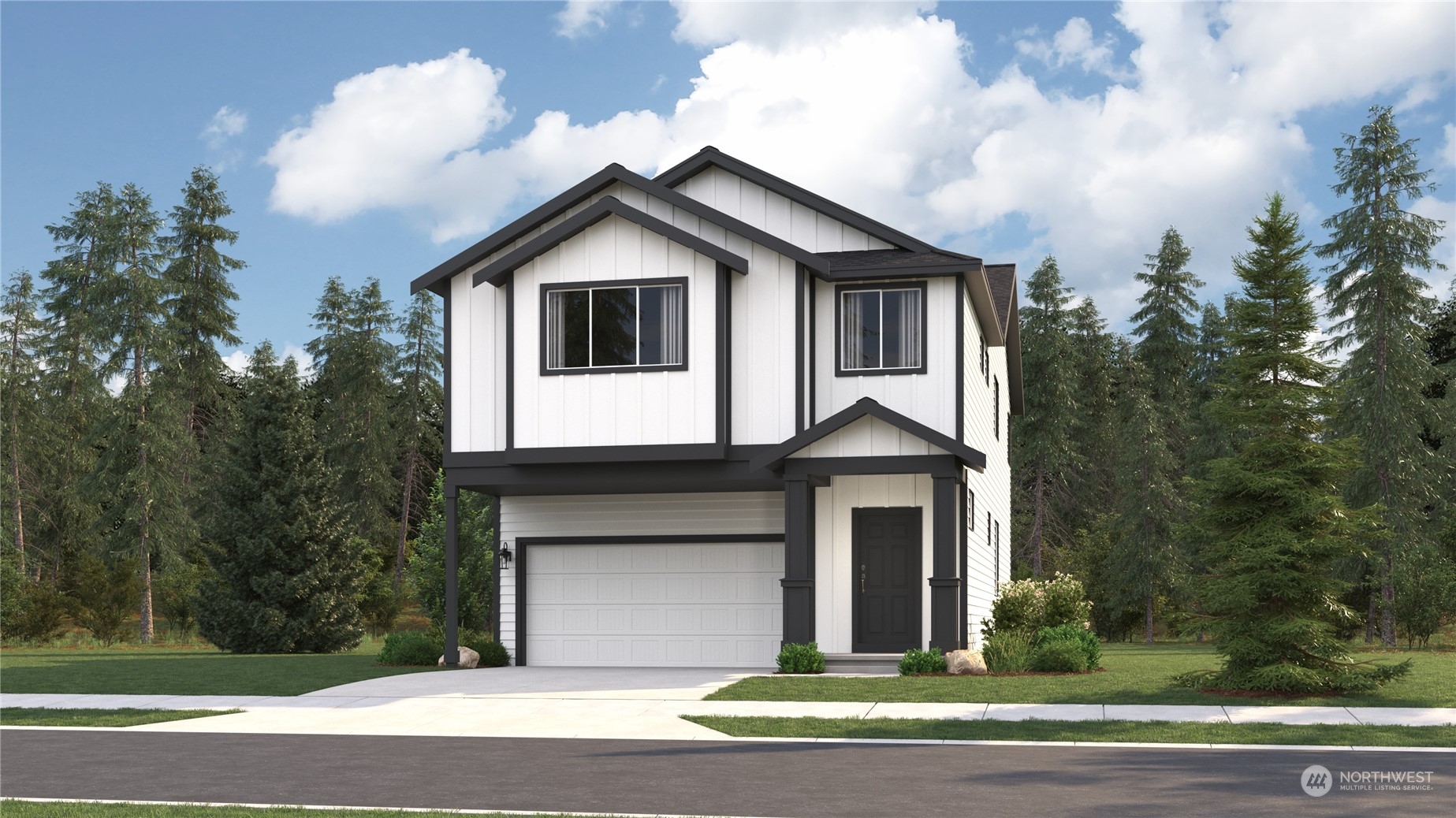 20827 42nd Avenue Southeast, Unit 101 Bothell, WA 98021 - Photo 1 of 3 a front view of a house with a yard and garage