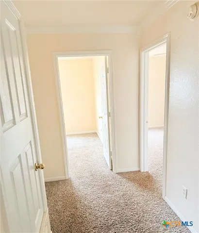 a view of an empty room and wooden floor