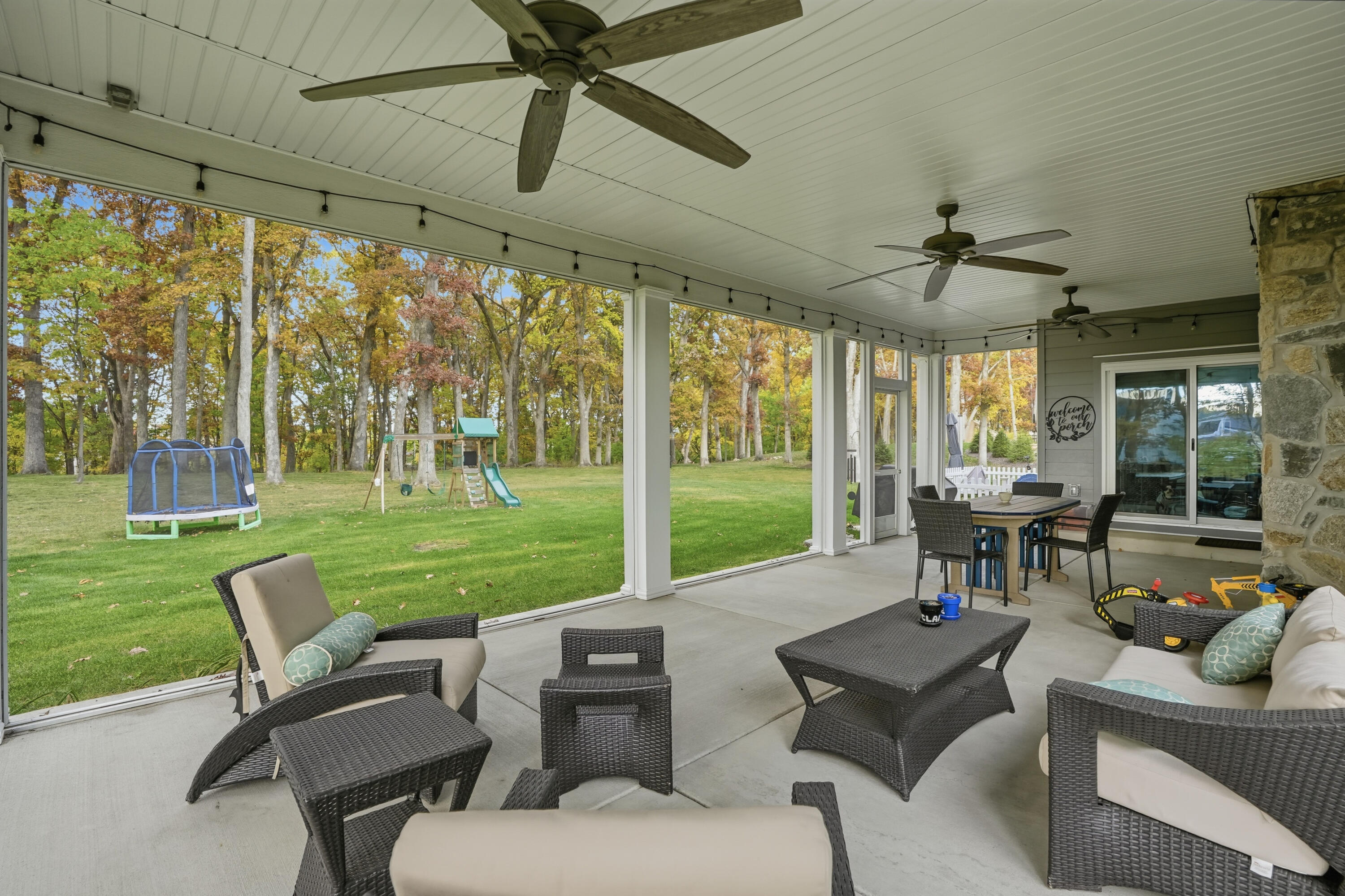 804 Shannon Drive Crown Point, IN 46307 - Photo 38 of 79 a living room with patio furniture and a yard