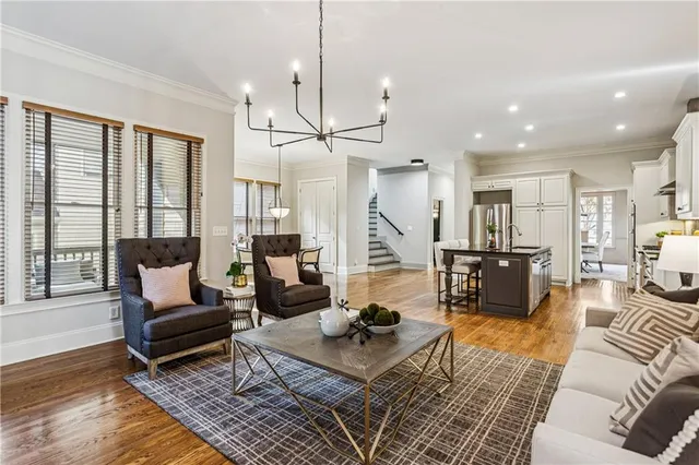 a living room with furniture