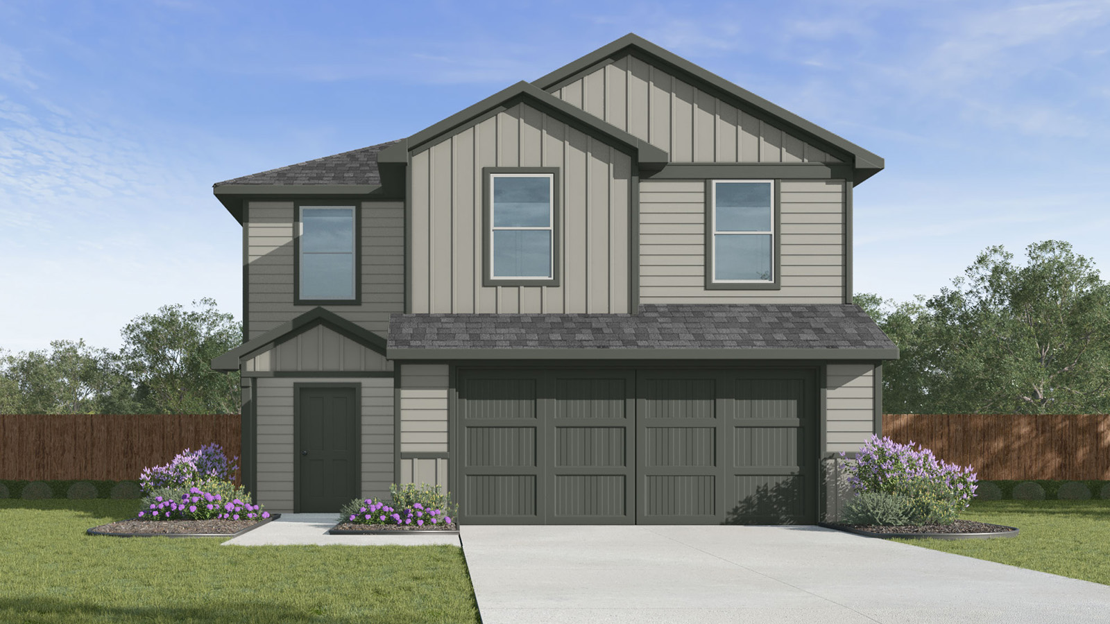 136 Wyatt Way Jarrell, TX 76537 - Photo 1 of 26 a front view of a house with a garden and yard