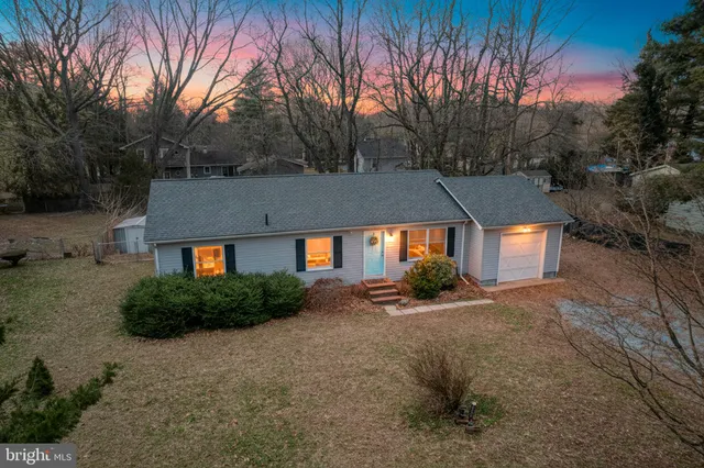 a view of a lake from a yard