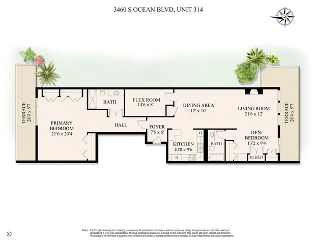 $565,000 | 3460 South Ocean Boulevard, Unit 314, Palm Beach, FL 33480