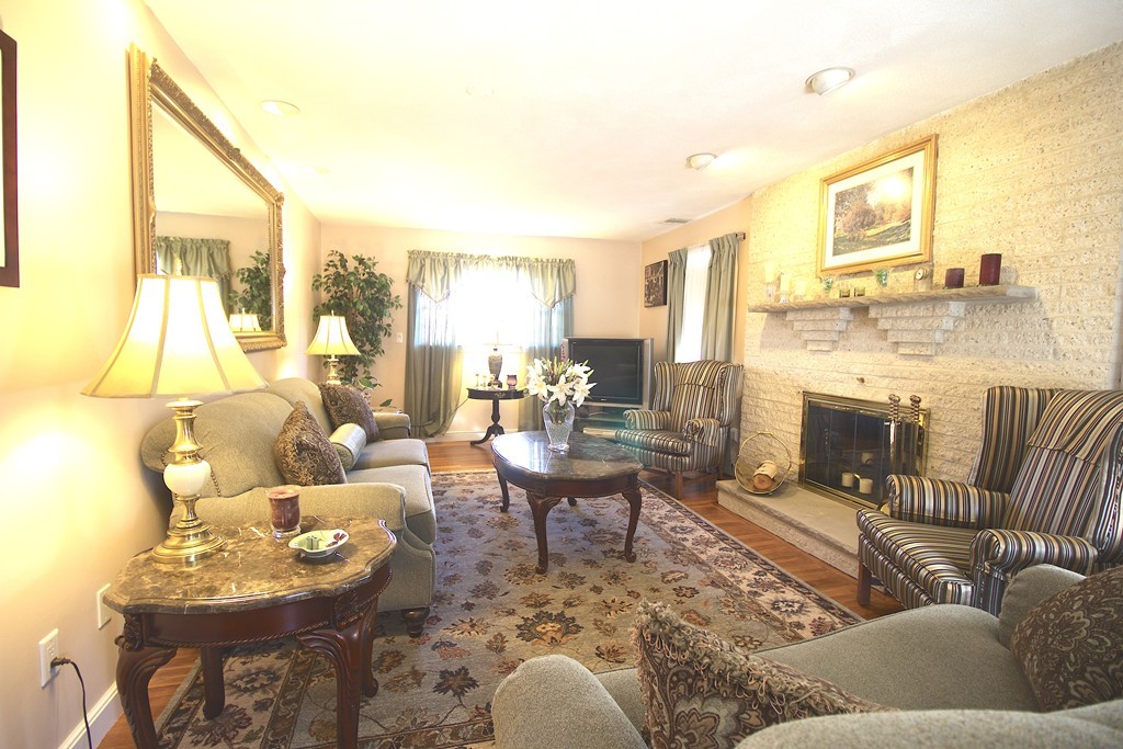 41 Lodge Road Newton, MA 02465 - Photo 9 of 25 a living room with furniture and a fireplace