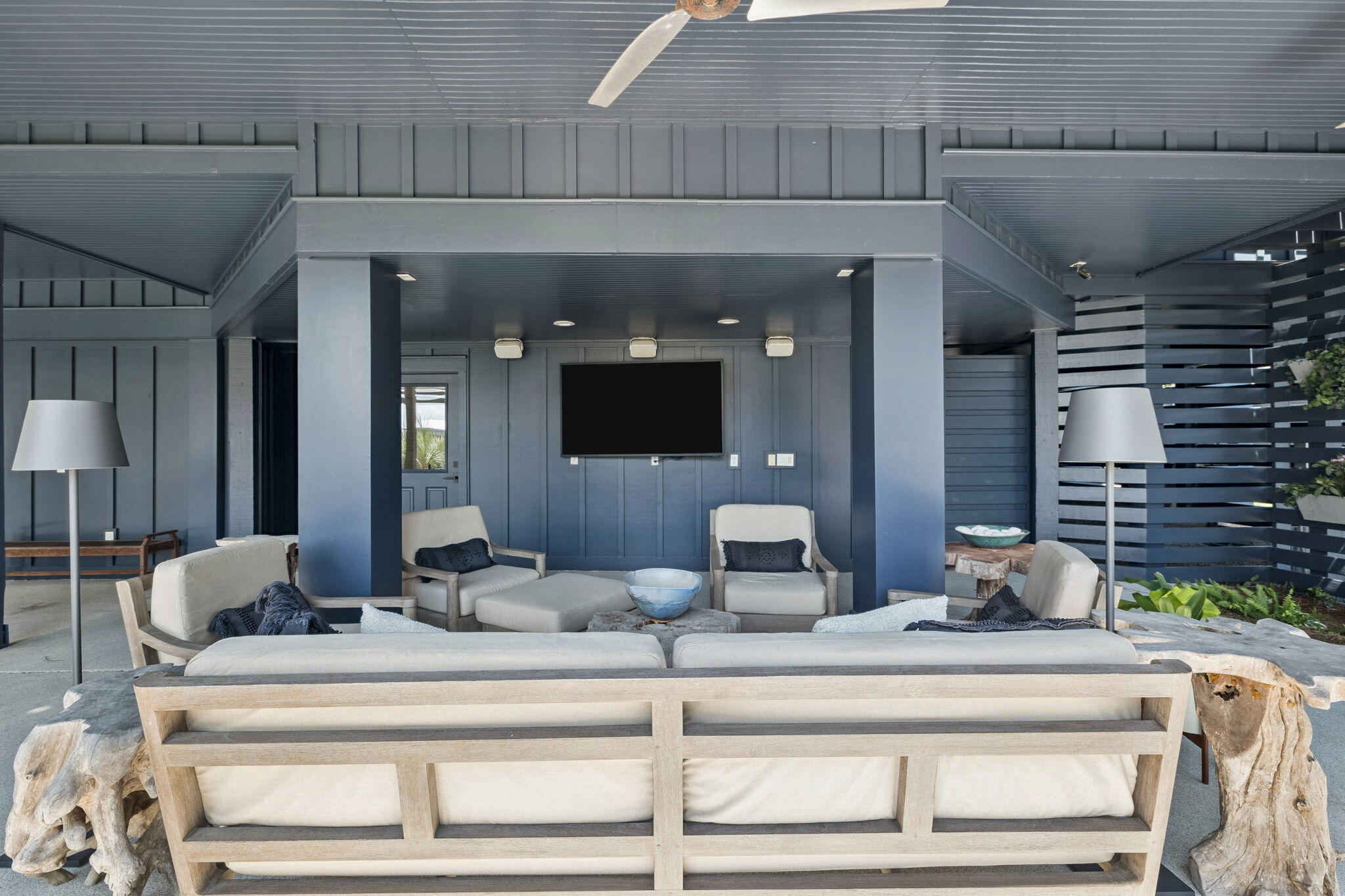 683 Eden Drive Santa Rosa Beach, FL 32459 - Photo 24 of 69 a living room with furniture and a fireplace