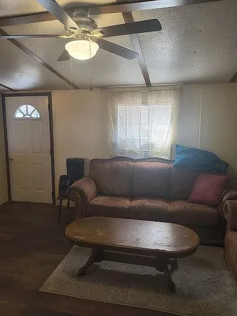 a living room with furniture