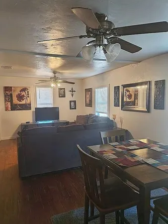 a kitchen with a stove and cabinets