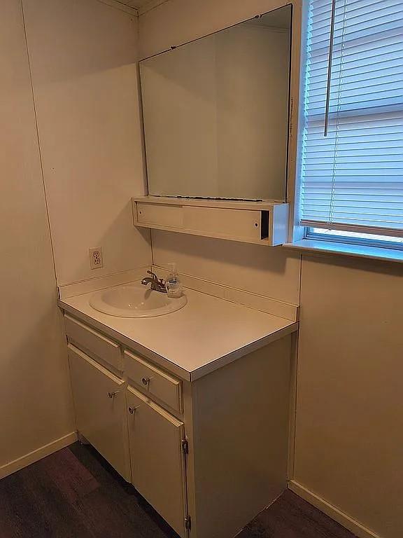 1250 Winn Road Bowie, TX 76230 - Photo 35 of 40 a bathroom with a sink and a mirror