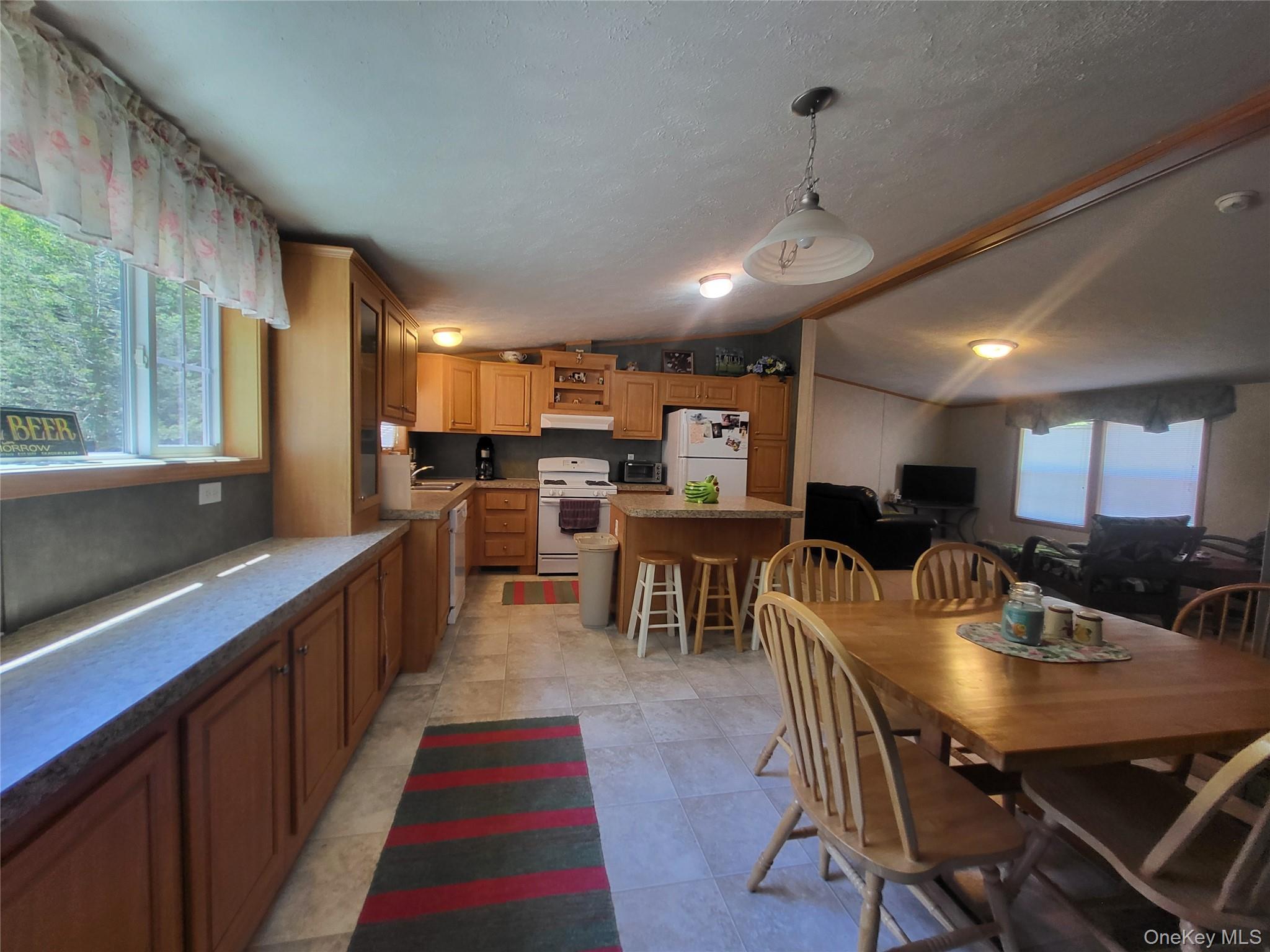 308 William Brown Road Fremont, NY 12741 - Photo 17 of 33 a kitchen with stainless steel appliances kitchen island granite countertop a table chairs and a refrigerator