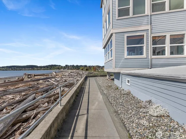 a view of a large building with a street