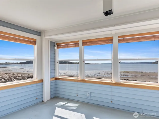 a view of a lake from a balcony