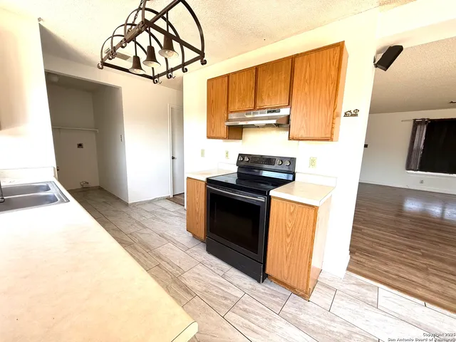 a living room with a large window