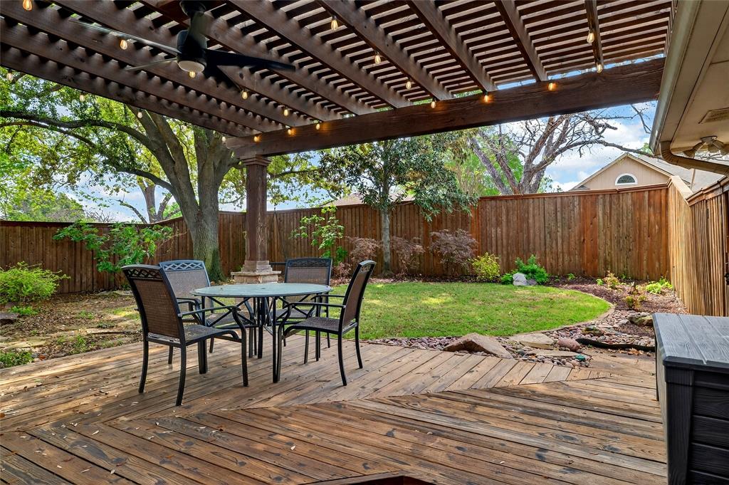 819 Lockhaven Lane Coppell, TX 75019 - Photo 27 of 33 An expansive deck and pergola that make the backyard feel like an extension of the home.