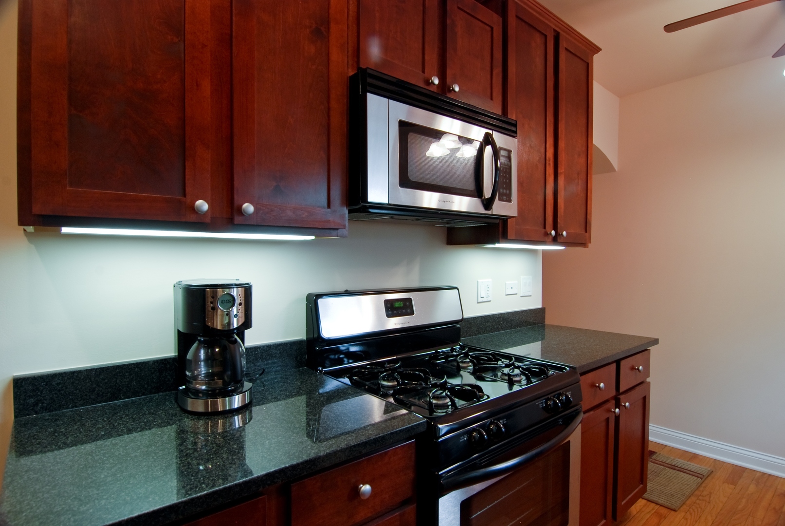 56 Forest Avenue, Unit 1N Riverside, IL 60546 - Photo 8 of 21 a kitchen with a stove and a microwave