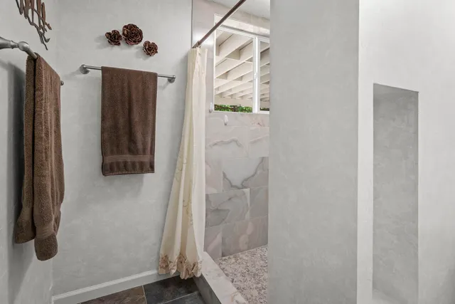 a bathroom with a shower
