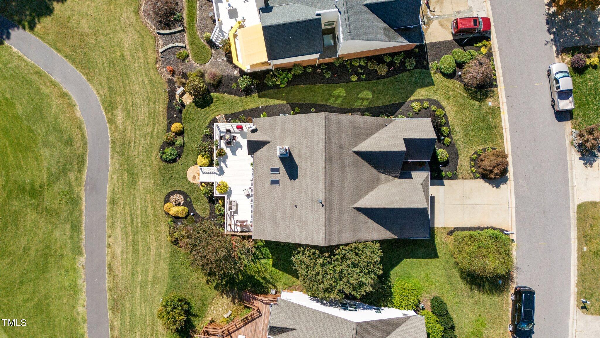 10125 Goodview Court Raleigh, NC 27613 - Photo 41 of 45 an aerial view of a house with a swimming pool