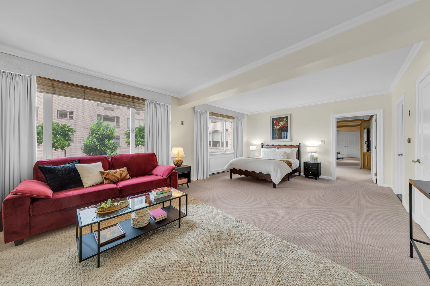 45 Sutton Place South, Unit 3FG Manhattan, NY 10022 - Photo 11 of 28 a bed room with furniture and a large window