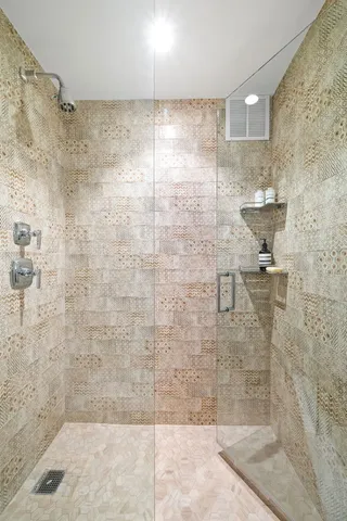 a bathroom with a shower