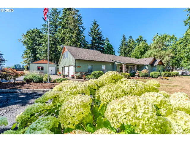 a house view with a garden space
