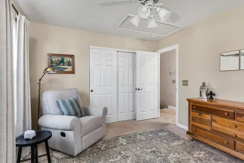 a living room with furniture and a couch