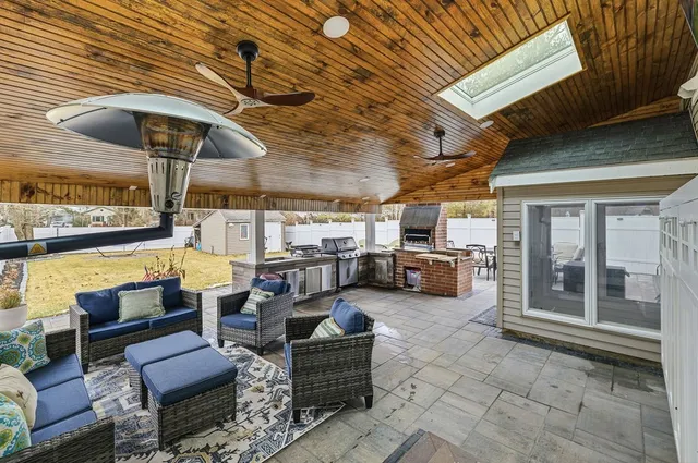 a outdoor space with patio lots of furniture