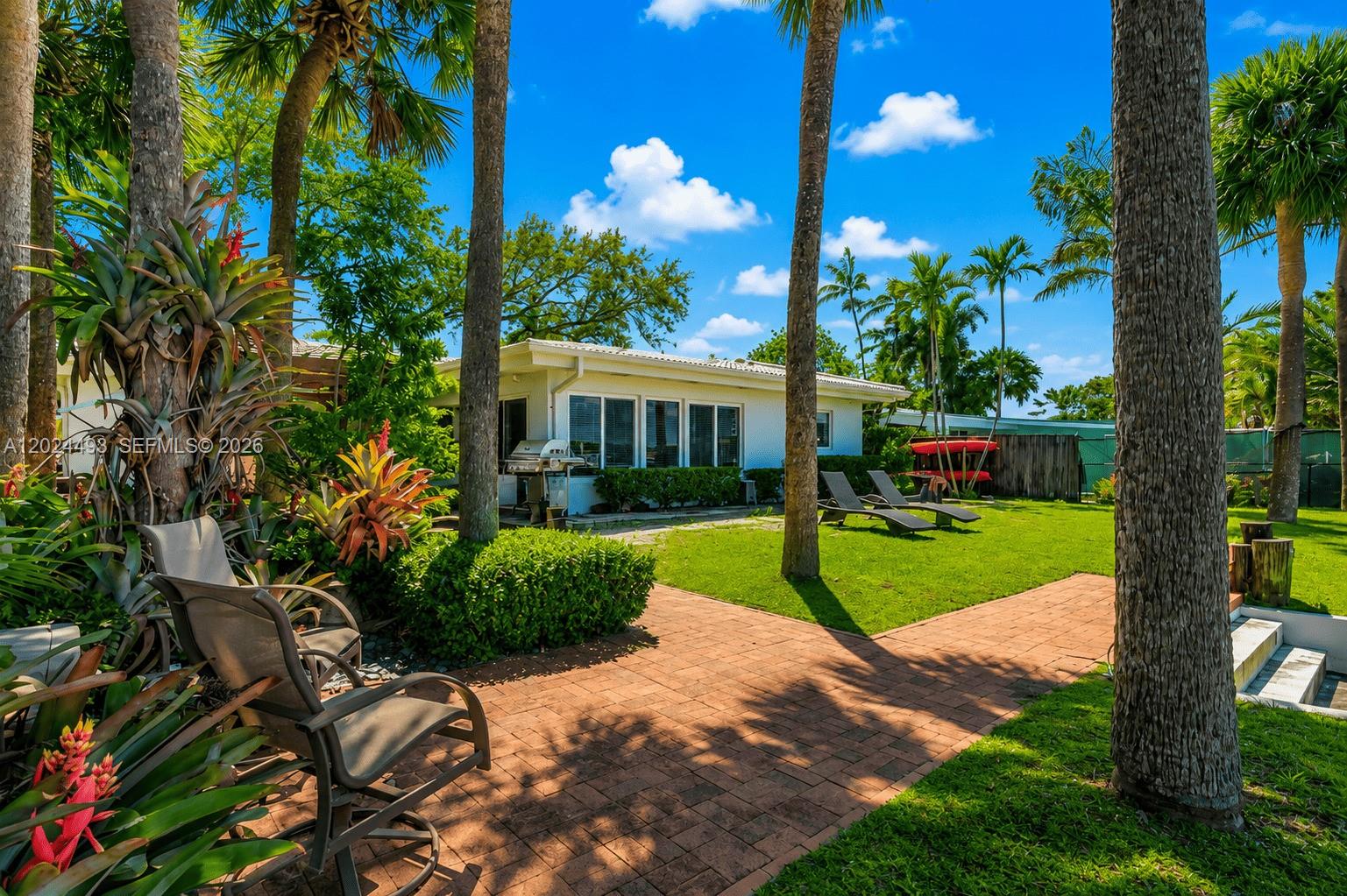 1995 Ixora Road North Miami, FL 33181 - Photo 23 of 23 a view of a house with a yard and garden