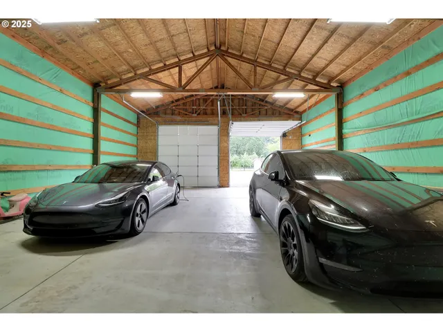 a car parked in the garage