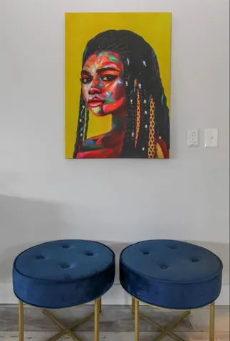 a kitchen with a stove and a refrigerator