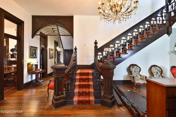 a view of an entryway with hardwood