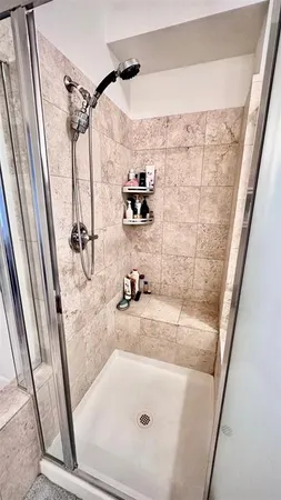 a bathroom with a tub
