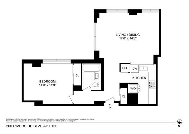 200 Riverside Boulevard, Unit 15E Manhattan, NY 10069 - Photo 15 of 15 a picture of a floor plan