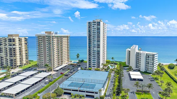 a view of a city with tall buildings