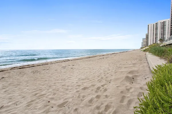 a view of beach and ocean
