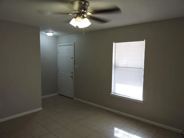 an empty room with a window