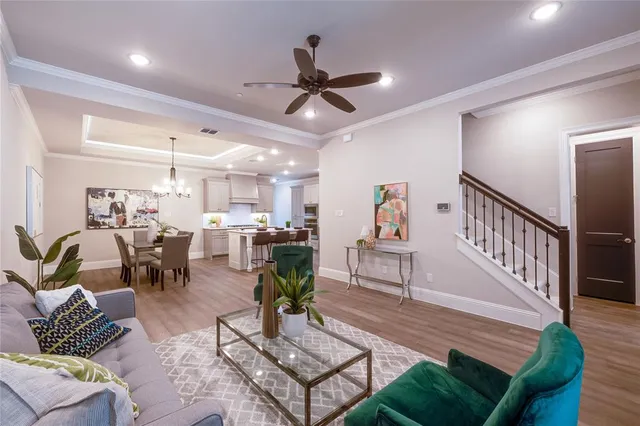 a living room with furniture