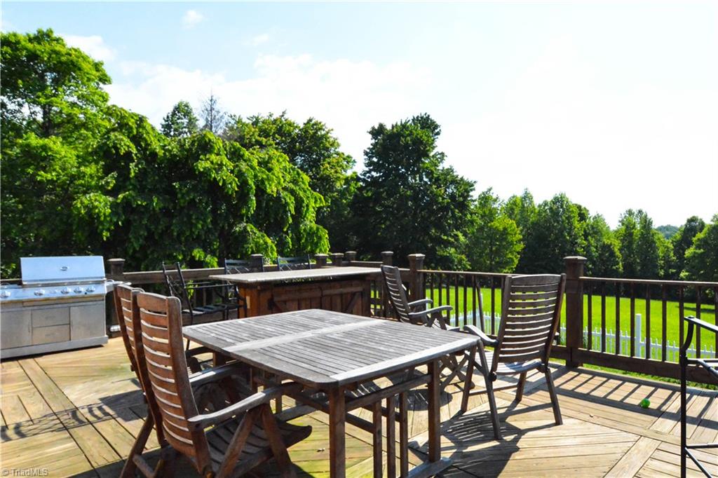 1141 Winding Ridge Road Walnut Cove, NC 27052 - Photo 25 of 30 The large back deck offers room to entertain, and overlooks the endless lush yard and trees surrounding the property.